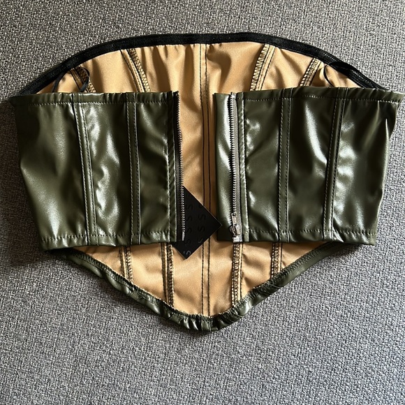 Sexy PU Zip Back Leather Tube Top - Picture 7 of 7